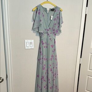 Floral Gray Maxi Dress